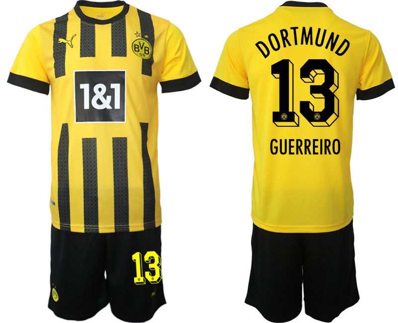 Men 2022-2023 Club Borussia Dortmund home yellow #13 Soccer Jersey